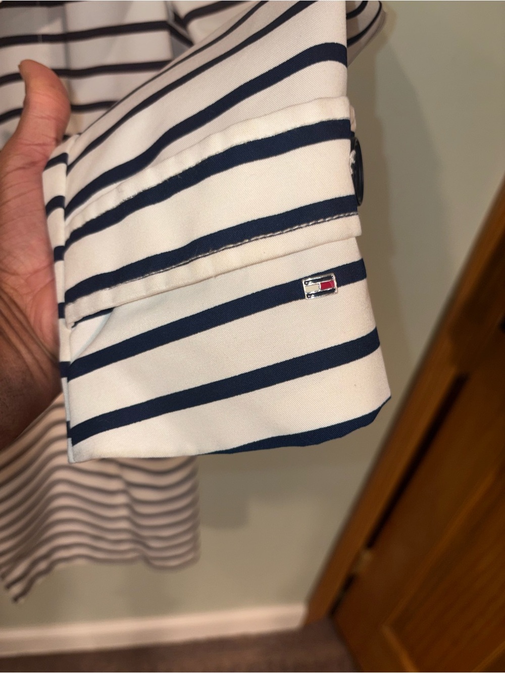 Tommy Hilfiger Striped Hooded Trench Coat - Picture 12 of 12